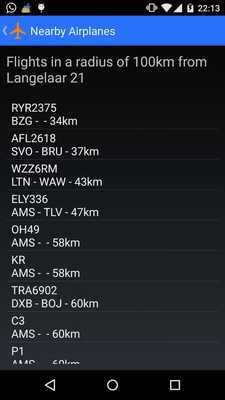 Emulate Android APK Nearest Airplanes
