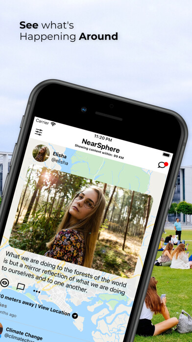 Emulate iPhone app NearSphere: A Closer World using MyAndroid