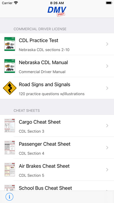 Emulate iPhone app Nebraska CDL Test Prep using MyAndroid