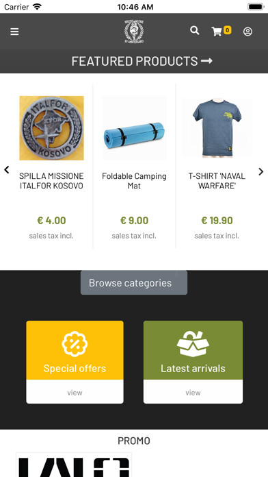 Emulate iPhone app Negozio Militare SF using MyAndroid Emulate iPhone app Negozio Militare SF using MyAndroid