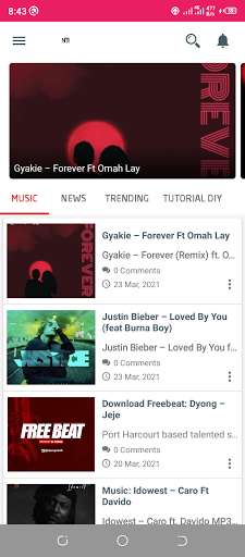 Run android online APK Nekx Music BLog from MyAndroid or emulate Nekx Music BLog using MyAndroid