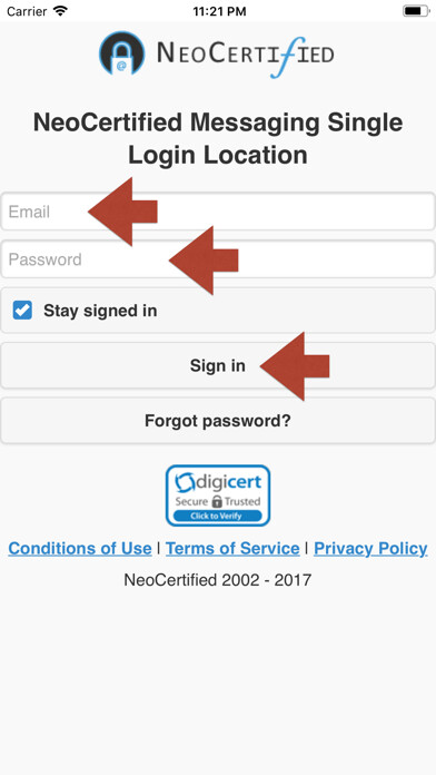 Emulate iPhone app NeoCertified Secure Email using MyAndroid Emulate iPhone app NeoCertified Secure Email using MyAndroid