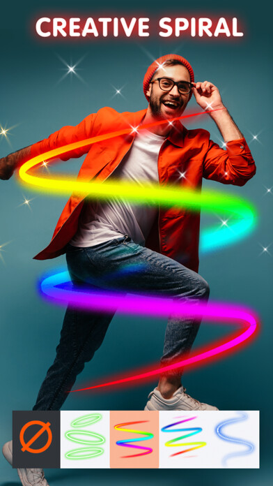 Emulate iPhone app NeonArt Spiral Photo Editor using MyAndroid