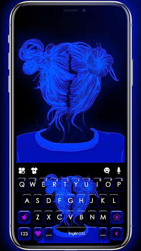Run android online APK Neon Blue Girl Keyboard Theme from MyAndroid or emulate Neon Blue Girl Keyboard Theme using MyAndroid