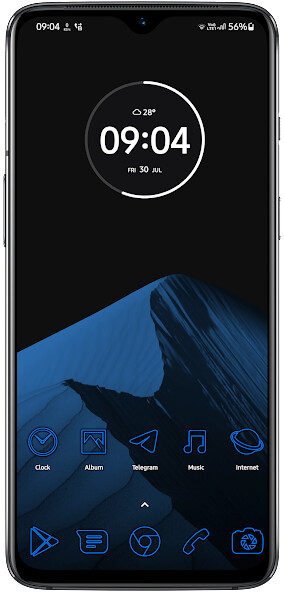 Run android online APK Neon Blue Line - Frameless Ico from MyAndroid or emulate Neon Blue Line - Frameless Ico using MyAndroid