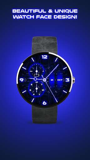 Run android online APK Neon Blue Watch Face from MyAndroid or emulate Neon Blue Watch Face using MyAndroid