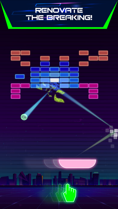 Emulate iPhone app Neon brick breaker using MyAndroid