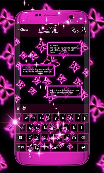 Emulate Android APK Neon Butterflies Keyboard