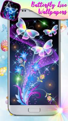 Emulate Android APK Neon Butterfly Glitter Live Wallpaper App
