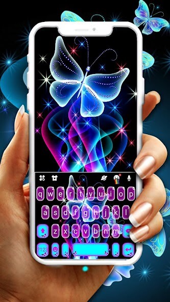 Run android online APK Neon Butterfly Sparkle Keyboard Theme from MyAndroid or emulate Neon Butterfly Sparkle Keyboard Theme using MyAndroid