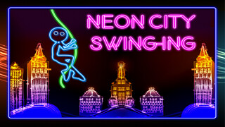 Emulate iPhone app Neon City Swing-ing: Super-fly Glow-ing Rag-Doll with a Rope using MyAndroid