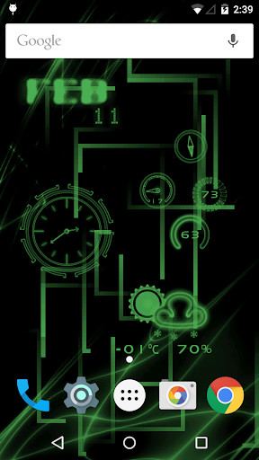 Emulate Android APK Neon Clock GL Live wallpaper
