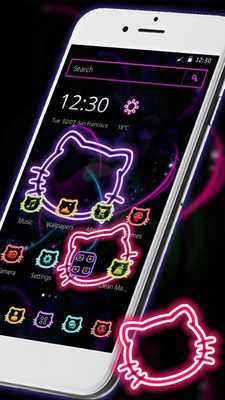 Emulate Android APK Neon Color Kitty Cute Theme