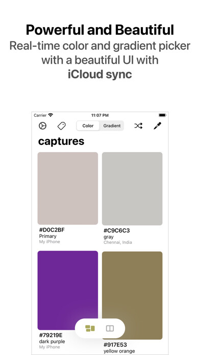 Emulate iPhone app Neon - Color Picker using MyAndroid