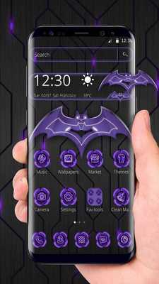 Emulate Android APK Neon Dark Purple Bat Theme