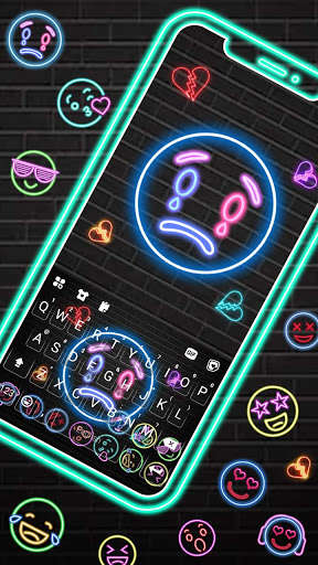 Run android online APK Neon Emojis Gravity Keyboard Background from MyAndroid or emulate Neon Emojis Gravity Keyboard Background using MyAndroid