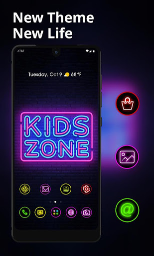 Run android online APK Neon light colorful wall kids zone theme from MyAndroid or emulate Neon light colorful wall kids zone theme using MyAndroid