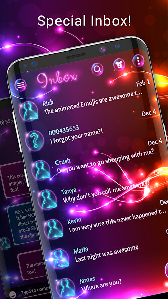 Emulate Android APK Neon light SMS theme Emulate Android APK Neon light SMS theme