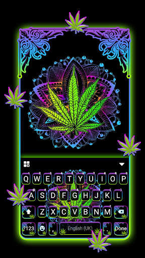 Run android online APK Neon Mandala Weed Keyboard Background from MyAndroid or emulate Neon Mandala Weed Keyboard Background using MyAndroid