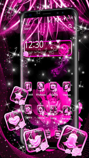 Run android online APK Neon Purple Rose Theme from MyAndroid or emulate Neon Purple Rose Theme using MyAndroid