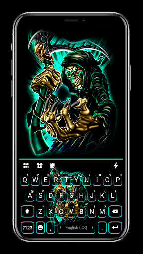 Run android online APK Neon Reaper Skull Keyboard Background from MyAndroid or emulate Neon Reaper Skull Keyboard Background using MyAndroid