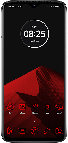 Run android online APK Neon Red Line - Frameless Icon from MyAndroid or emulate Neon Red Line - Frameless Icon using MyAndroid