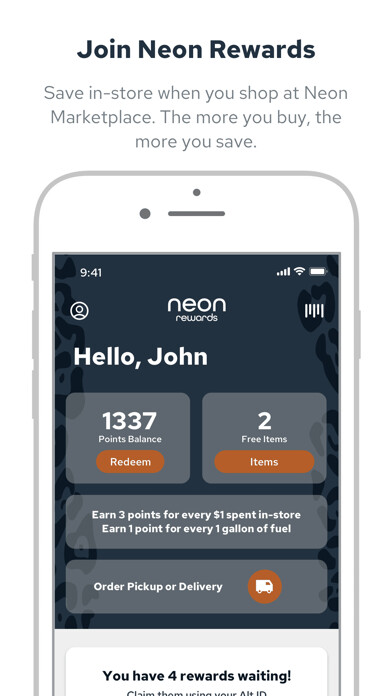 Emulate iPhone app Neon Rewards using MyAndroid