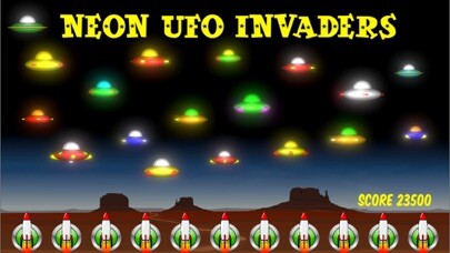 Emulate iPhone app Neon UFO Invaders from Space using MyAndroid Emulate iPhone app Neon UFO Invaders from Space using MyAndroid