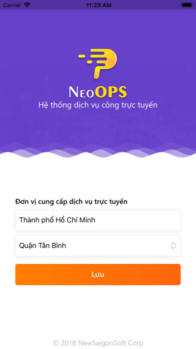 Emulate iPhone app NeoOPS Cổng thông tin điện tử using MyAndroid