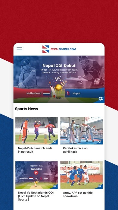 Emulate iPhone app Nepal Sports using MyAndroid
