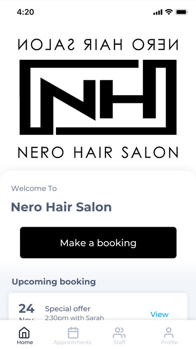 Emulate iPhone app Nero Hair Salon using MyAndroid Emulate iPhone app Nero Hair Salon using MyAndroid