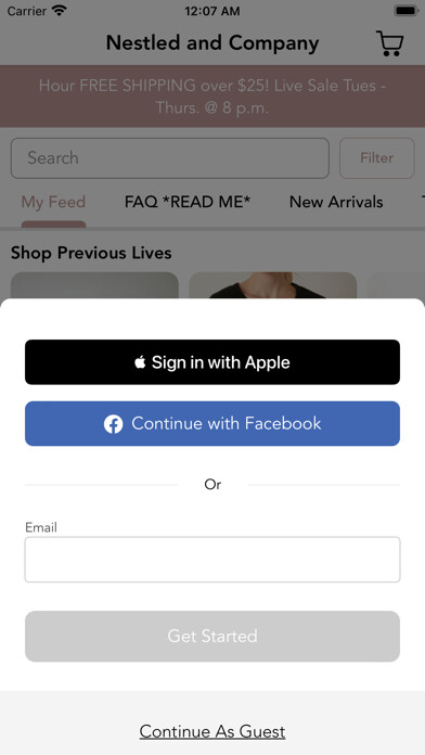 Emulate iPhone app Nestled and Company using MyAndroid