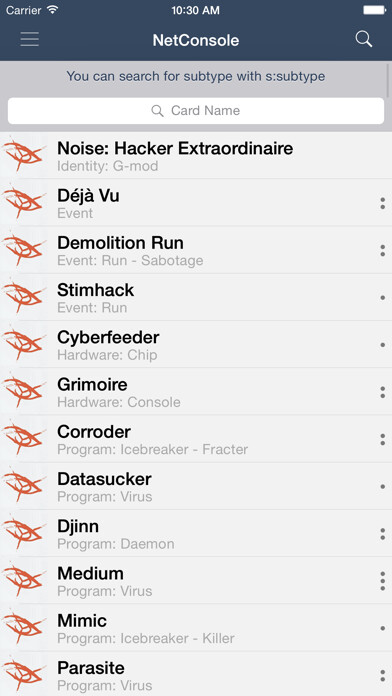 Emulate iPhone app NetConsole - A Card Browser for Android Netrunner using MyAndroid Emulate iPhone app NetConsole - A Card Browser for Android Netrunner using MyAndroid