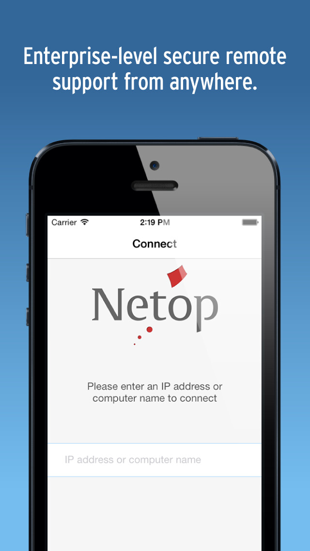 Emulate iPhone app Netop Remote Control Mobile using MyAndroid