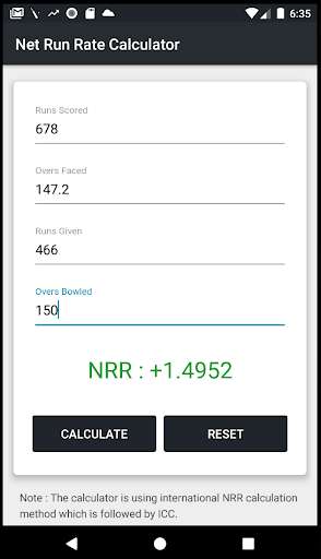 Run android online APK Net Run Rate (NRR) Calculator from MyAndroid or emulate Net Run Rate (NRR) Calculator using MyAndroid Run android online APK Net Run Rate (NRR) Calculator from MyAndroid or emulate Net Run Rate (NRR) Calculator using MyAndroid