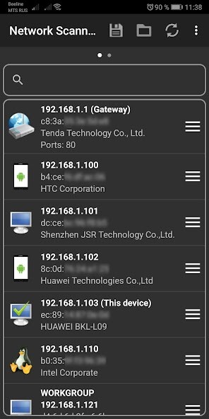 Run android online APK Network Scanner from MyAndroid or emulate Network Scanner using MyAndroid