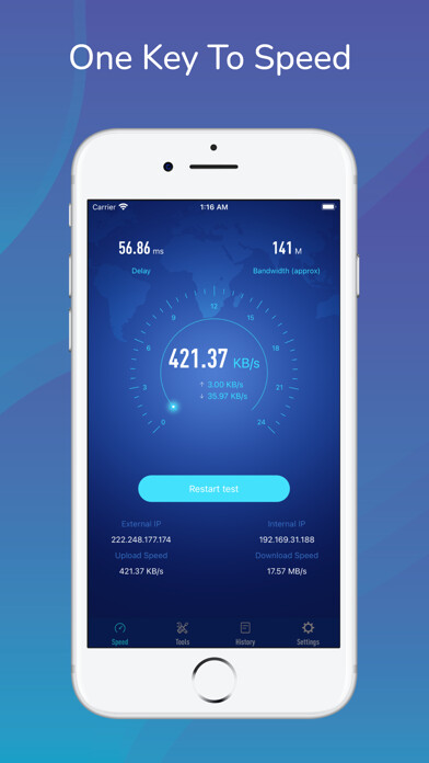 Emulate iPhone app Network Speed Test - 5G WIFI using MyAndroid Emulate iPhone app Network Speed Test - 5G WIFI using MyAndroid