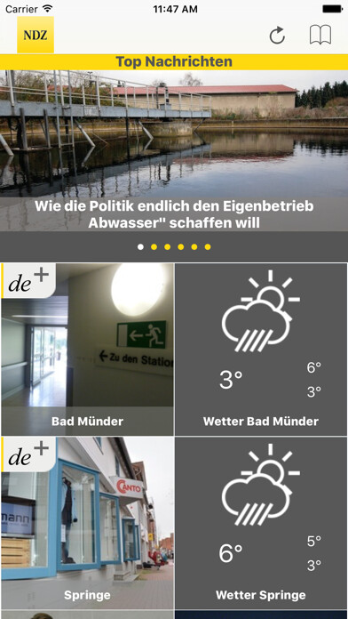 Emulate iPhone app Neue Deister-Zeitung using MyAndroid