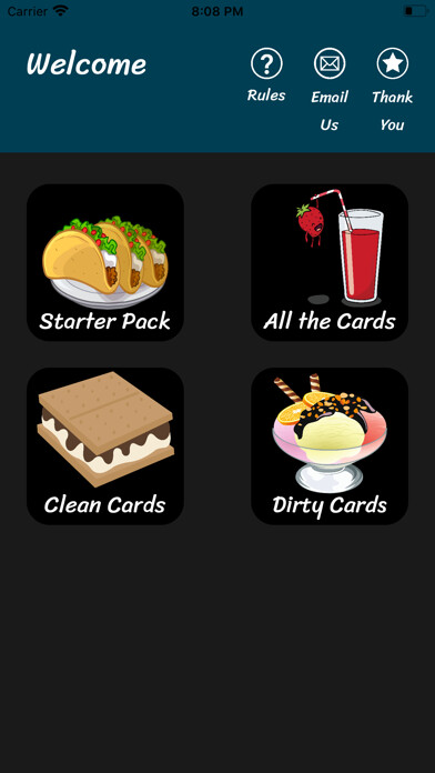 Emulate iPhone app Never Again: Party Game using MyAndroid