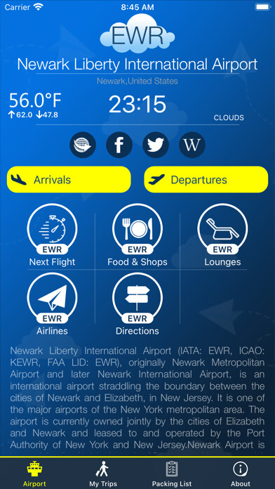 Emulate iPhone app Newark Airport (EWR) + Radar using MyAndroid Emulate iPhone app Newark Airport (EWR) + Radar using MyAndroid