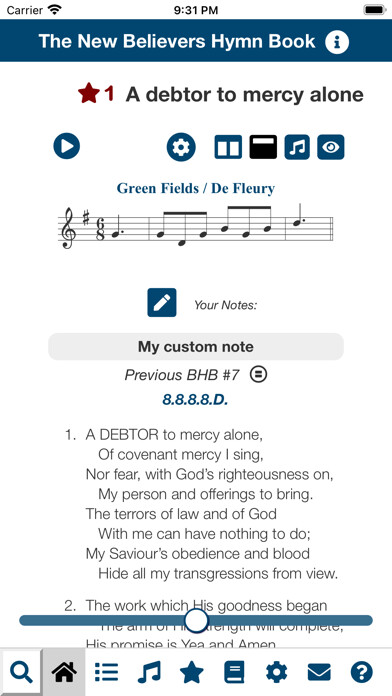 Emulate iPhone app New Believers Hymn Book using MyAndroid