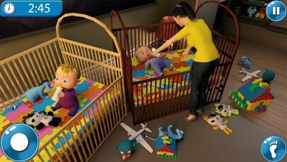 Emulate iPhone app Newborn Twin Baby Mother Games using MyAndroid