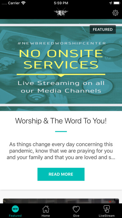 Emulate iPhone app New Breed Worship Center using MyAndroid