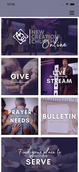 Emulate iPhone app New Creation Church Glenwood using MyAndroid