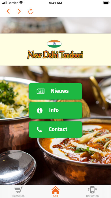 Emulate iPhone app New Delhi Tandoori using MyAndroid