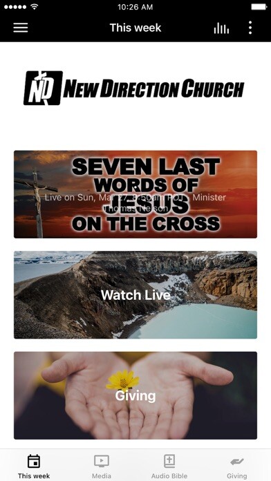 Emulate iPhone app New Direction Community Church using MyAndroid