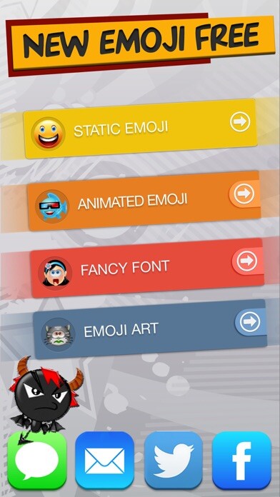 Emulate iPhone app New Emoji Free - Animated Emojis Icons, Fonts and Cartoons - Emoticons Keyboard Art using MyAndroid