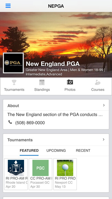 Emulate iPhone app New England PGA using MyAndroid