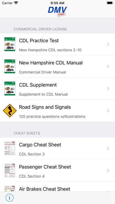 Emulate iPhone app New Hampshire CDL Test Prep using MyAndroid
