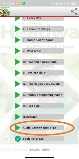 Run android online APK New Headway Beginner  5th from MyAndroid or emulate New Headway Beginner  5th using MyAndroid